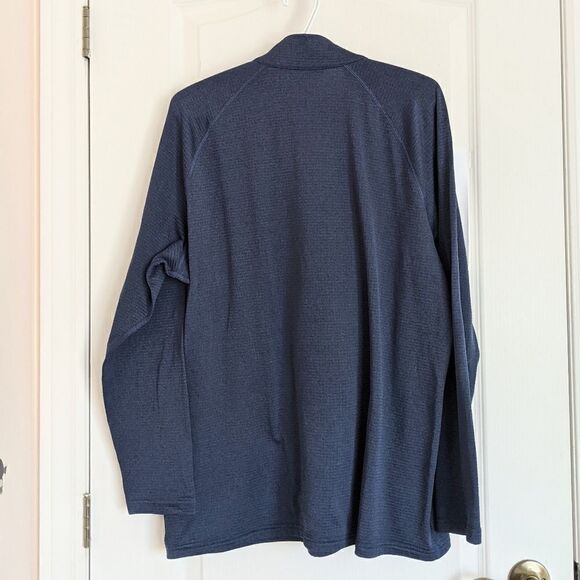 LANDS' END Quarter zip fleece Navy blue pull shirt XL @W - Picture 2 of 9